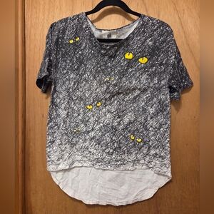 Gray and White Cat Eyes Graphic T-Shirt